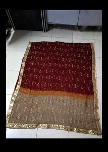 Beautiful Bandhani Mirror Work Duppata