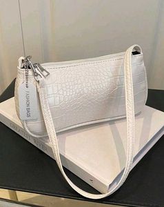 ✨ Trendy Aesthetic White Croc Shoulder Bag 🤍 | Ba