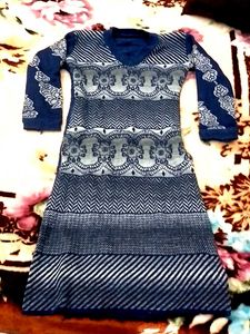Stylish Navy Blue Printed Kurti