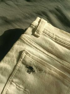 off white denim jeans.