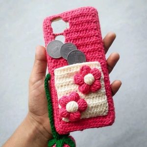 Handmade Crocheted Phone Case with Strawberry Char