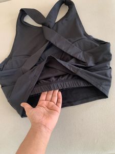 Black Sports Bra with Criss-Cross Back