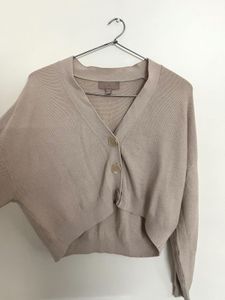 H&amp;M Chic Beige Cropped Cardigan
