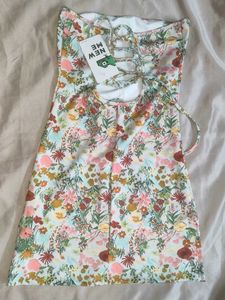 Floral Strapless Mini Dress🍭