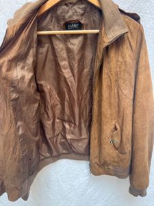 Brown Suede Bomber Jacket