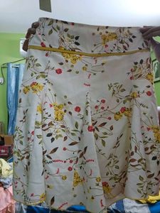 Yellow Kurta with Floral Skirt Set