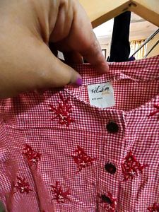 Utsa Westside Gingham Embroidered dress