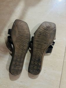 Metallic Slide Sandals