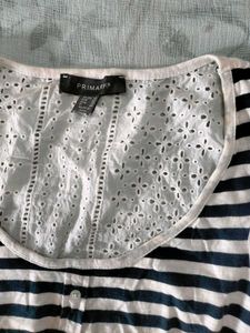 Striped Tie-Front Crop Top