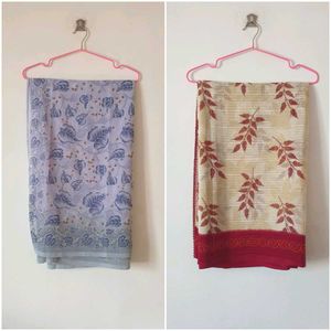 Set of 2 Leaf Pattern Sarees