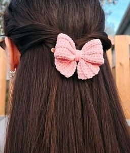 Crochet Bow Hair Clip pack of 1