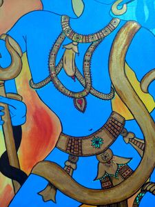 Vibrant Blue Lord Shiva Dancing Painting