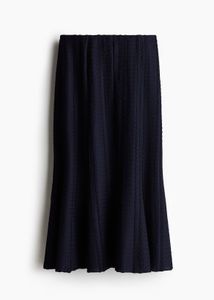 Navy Cable Knit Midi Skirt