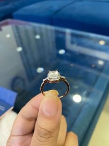 Rose Gold Sparkling Square Cut Ring (New)