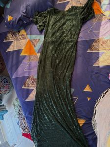 Emerald Green Sequin Maxi Dress
