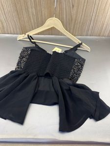 Black Embellished Camisole Top