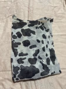 Cow Print Mesh Top
