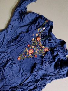 Embroidered Blue Kurta