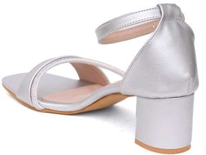 Elegant Silver Heeled Sandals