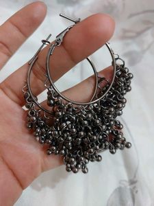 oxidised jumka and earring