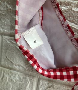 Red Gingham Bikini Top