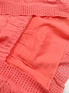 Orange Button-Up middi Skirt