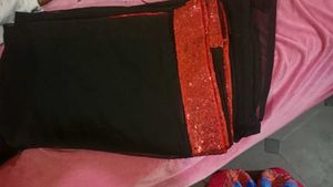 Elegant Black Saree with Sequined Border
