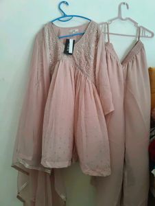 Elegant Pink Kurta Set with tags