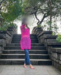 Vibrant Pink Knit Tunic Top