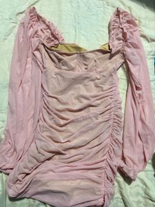 Pink Ruched Bodycon Dress