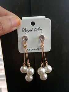 Regal Art Cubic Zirconia Pearl Drop Earrings