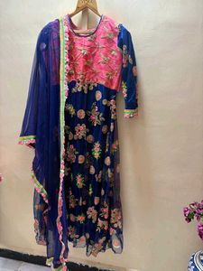 Elegant Floral Embroidered Anarkali