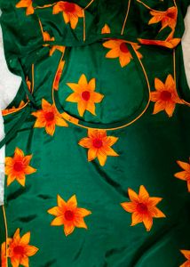 #Green Floral Print Lehenga Choli Set
