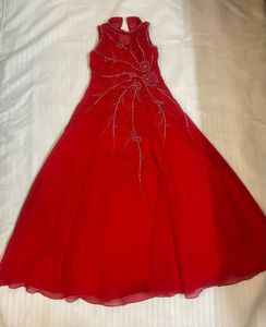 Stunning Red Embellished Ethnic Gown