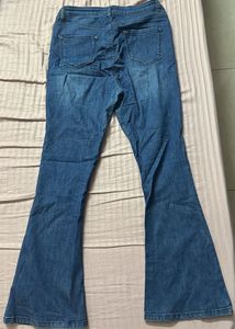 Flared Button-Up Bootcut Blue Jeans