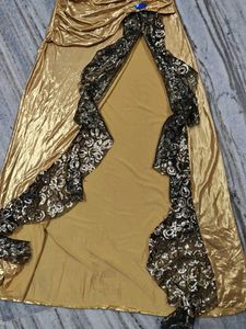 Gold &amp; Black Embellished Gown