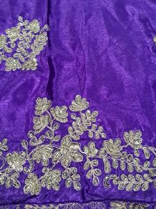 Stunning Purple Embroidered Saree