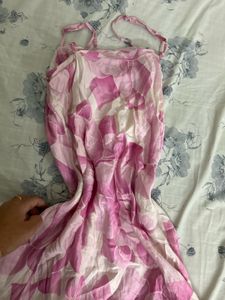 Floral Print satin  Mini Dress