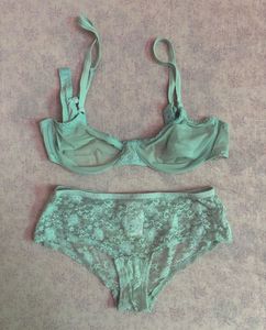 Mint Green Lace Bra &amp; Panty Set