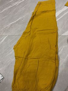 Embroidered Mustard Kurta