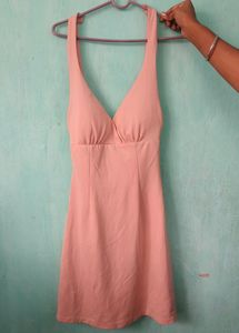 Nude backless halterneck bodycon dress 🫠✨