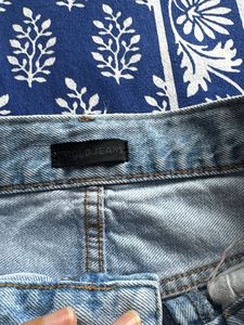 uniqlo Light Wash Distressed Wide Leg Jeans