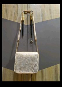 Chic Snakeskin Crossbody Bag with Gold Chain