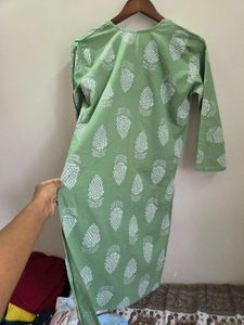 Green Printed Kurta