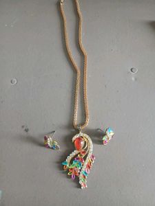 Colorful Peacock Jewelry Set