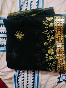 Elegant Black Embroidered Kurta Set