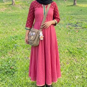 Red- Pinkish A-line Flared Dress