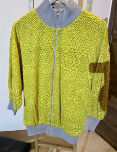 Yellow Textured Bomber Jacket