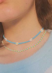 Cute Beaded Daisy Choker Set
