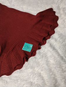 💗Burgundy Ruffle Hem Skirt💗